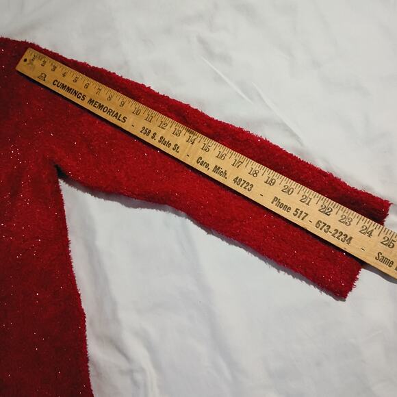 Christmas Red Sparkle Large Sweater Easy Care Tunic Style SOFT Simple Elegance - Picture 6 of 8